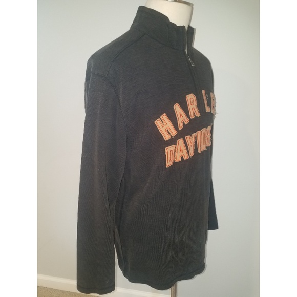 Harley Davidson 1/4 Zip Embroidered L/S Shirt (M) - Picture 4 of 6